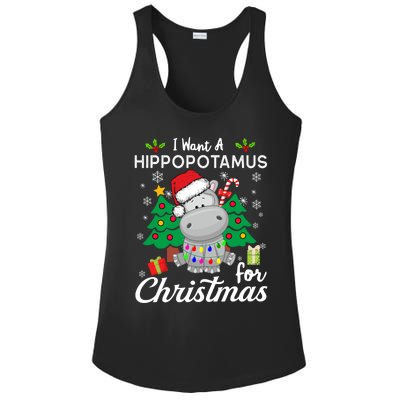 I Want A Hippopotamus For Christmas Xmas Hippo For Gift Ladies PosiCharge Competitor Racerback Tank