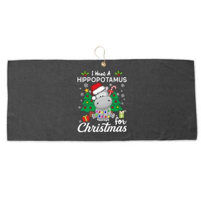 I Want A Hippopotamus For Christmas Xmas Hippo For Gift Large Microfiber Waffle Golf Towel