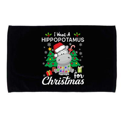 I Want A Hippopotamus For Christmas Xmas Hippo For Gift Microfiber Hand Towel