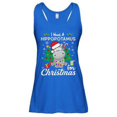 I Want A Hippopotamus For Christmas Xmas Hippo For Gift Ladies Essential Flowy Tank