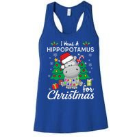 I Want A Hippopotamus For Christmas Xmas Hippo For Gift Women's Racerback Tank