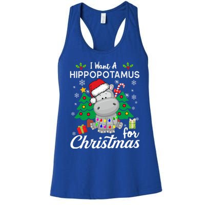 I Want A Hippopotamus For Christmas Xmas Hippo For Gift Women's Racerback Tank