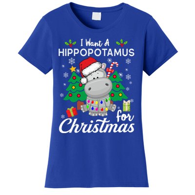 I Want A Hippopotamus For Christmas Xmas Hippo For Gift Women's T-Shirt