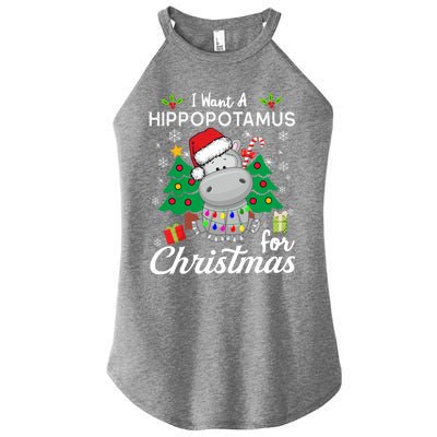 I Want A Hippopotamus For Christmas Xmas Hippo For Gift Women's Perfect Tri Rocker Tank