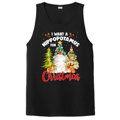 I Want A Hippopotamus For Christmas Xmas Tree Hippo Lover Gift PosiCharge Competitor Tank