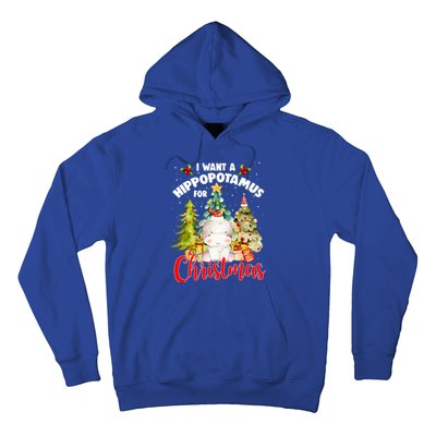 I Want A Hippopotamus For Christmas Xmas Tree Hippo Lover Gift Hoodie