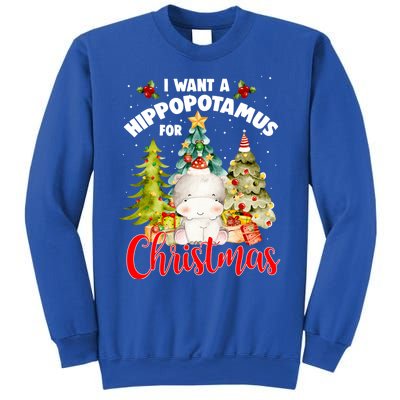 I Want A Hippopotamus For Christmas Xmas Tree Hippo Lover Gift Sweatshirt