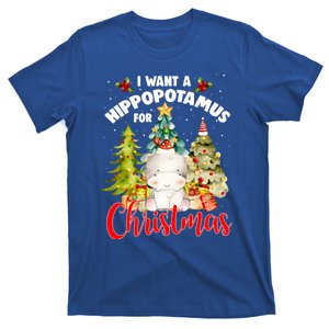 I Want A Hippopotamus For Christmas Xmas Tree Hippo Lover Gift T-Shirt