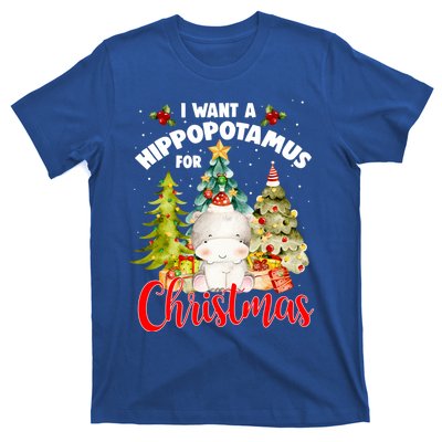 I Want A Hippopotamus For Christmas Xmas Tree Hippo Lover Gift T-Shirt