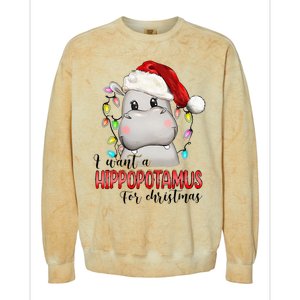 I Want A Hippopotamus For Christmas Xmas Colorblast Crewneck Sweatshirt