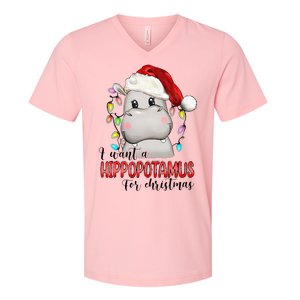 I Want A Hippopotamus For Christmas Xmas V-Neck T-Shirt