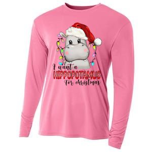 I Want A Hippopotamus For Christmas Xmas Cooling Performance Long Sleeve Crew