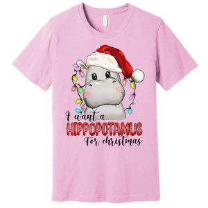 I Want A Hippopotamus For Christmas Xmas Premium T-Shirt