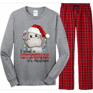 I Want A Hippopotamus For Christmas Xmas Long Sleeve Pajama Set