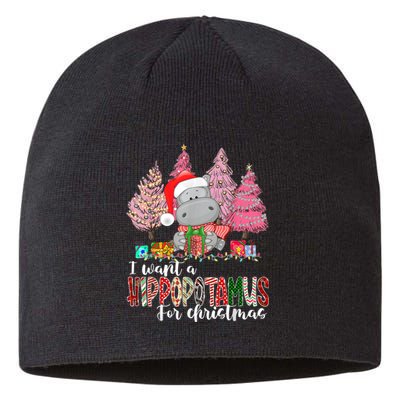 I Want A Hippopotamus For Christmas Xmas Hippo for   Sustainable Beanie