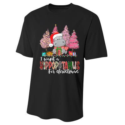 I Want A Hippopotamus For Christmas Xmas Hippo for   Performance Sprint T-Shirt