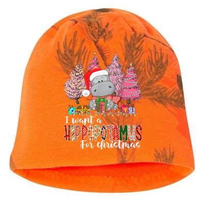 I Want A Hippopotamus For Christmas Xmas Hippo for   Kati - Camo Knit Beanie