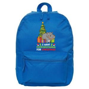 I Want A Hippopotamus For Christmas Xmas Hippo Gift 16 in Basic Backpack