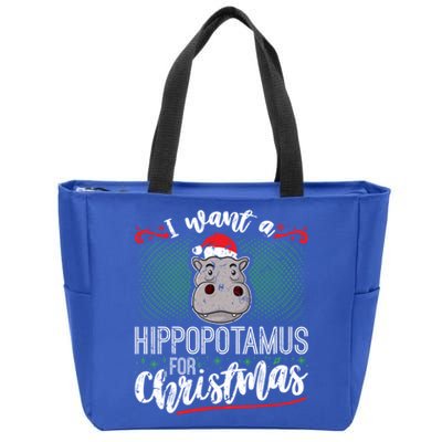 I Want A Hippopotamus For Christmas Gift Zip Tote Bag