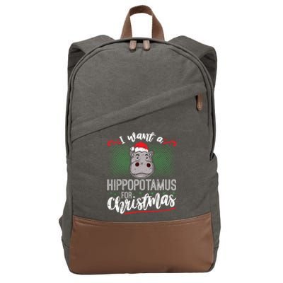 I Want A Hippopotamus For Christmas Gift Cotton Canvas Backpack