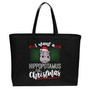 I Want A Hippopotamus For Christmas Gift Cotton Canvas Jumbo Tote