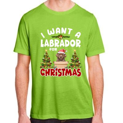 I Want A Labrador For Christmas Labs Mom Dog Lover Christmas Funny Gift Adult ChromaSoft Performance T-Shirt