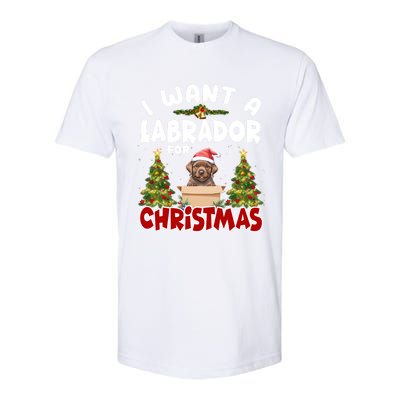 I Want A Labrador For Christmas Labs Mom Dog Lover Christmas Funny Gift Softstyle CVC T-Shirt