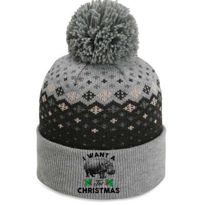 I Want A Hippopotamus For Christmas Xmas Hippo For Gift The Baniff Cuffed Pom Beanie