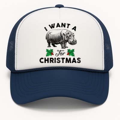 I Want A Hippopotamus For Christmas Xmas Hippo For Gift Trucker Hat