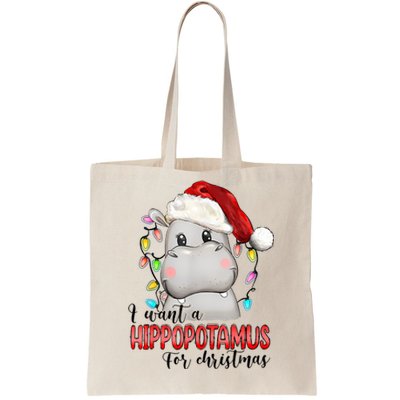 I Want A Hippopotamus For Christmas Xmas Hippo Lover Tote Bag