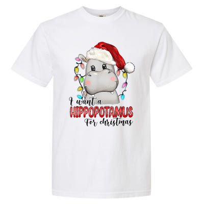 I Want A Hippopotamus For Christmas Xmas Hippo Lover Garment-Dyed Heavyweight T-Shirt