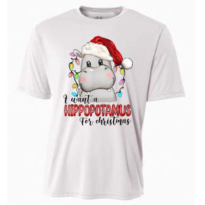 I Want A Hippopotamus For Christmas Xmas Hippo Lover Cooling Performance Crew T-Shirt