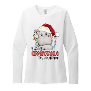 I Want A Hippopotamus For Christmas Xmas Hippo Lover Womens CVC Long Sleeve Shirt