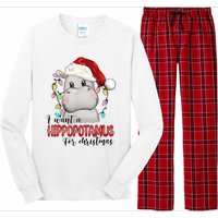 I Want A Hippopotamus For Christmas Xmas Hippo Lover Long Sleeve Pajama Set