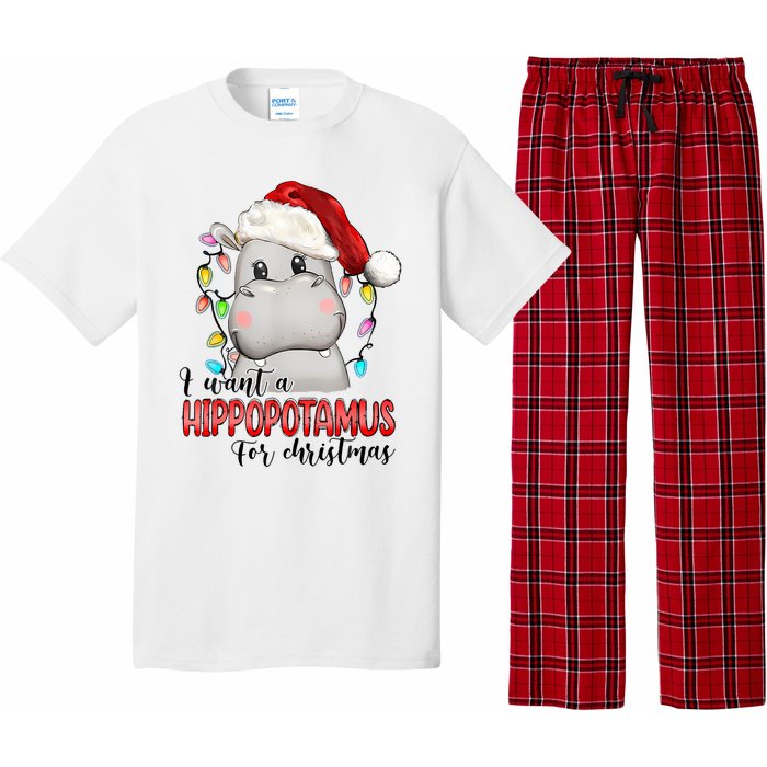 I Want A Hippopotamus For Christmas Xmas Hippo Lover Pajama Set