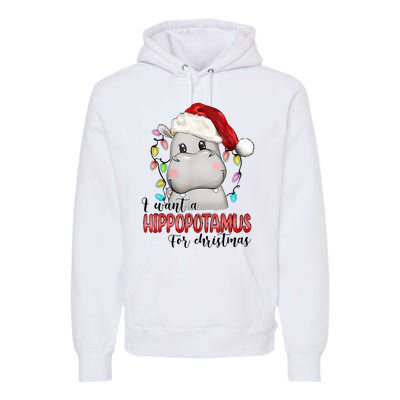 I Want A Hippopotamus For Christmas Xmas Hippo Lover Premium Hoodie