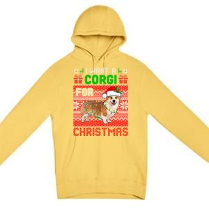 I Want A Corgi For Christmas Santa Dog Lover Owner Gift Premium Pullover Hoodie