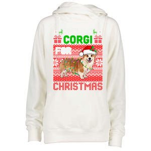 I Want A Corgi For Christmas Santa Dog Lover Owner Gift Womens Funnel Neck Pullover Hood