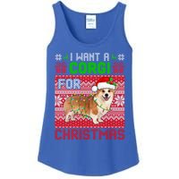 I Want A Corgi For Christmas Santa Dog Lover Owner Gift Ladies Essential Tank