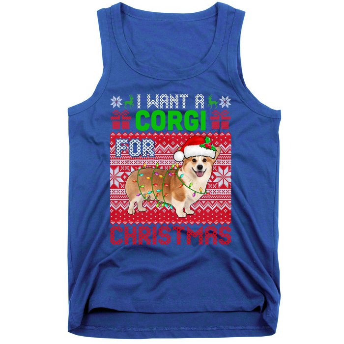 I Want A Corgi For Christmas Santa Dog Lover Owner Gift Tank Top