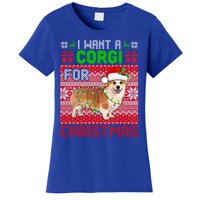 I Want A Corgi For Christmas Santa Dog Lover Owner Gift Women's T-Shirt