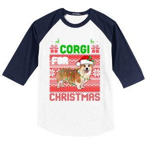 I Want A Corgi For Christmas Santa Dog Lover Owner Gift Baseball Sleeve Shirt