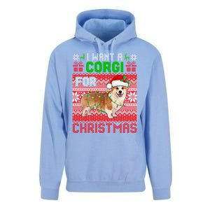 I Want A Corgi For Christmas Santa Dog Lover Owner Gift Unisex Surf Hoodie