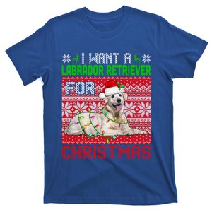 I Want A Labrador Retriever For Christmas Santa Dog Lover Funny Gift T-Shirt