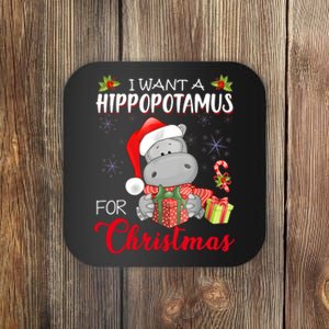 I Want A Hippopotamus For Christmas Xmas Hippo Coaster