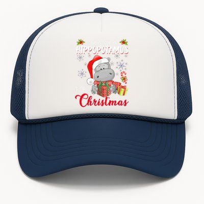 I Want A Hippopotamus For Christmas Xmas Hippo Trucker Hat