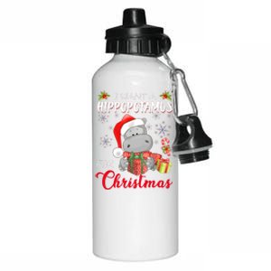 I Want A Hippopotamus For Christmas Xmas Hippo Aluminum Water Bottle