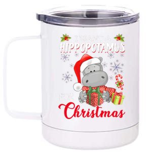 I Want A Hippopotamus For Christmas Xmas Hippo 12 oz Stainless Steel Tumbler Cup