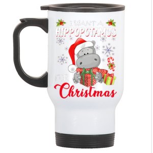 I Want A Hippopotamus For Christmas Xmas Hippo Stainless Steel Travel Mug