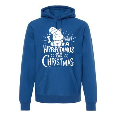 I Want A Hippopotamus For Christmas Xmas Hippo Gift Premium Hoodie